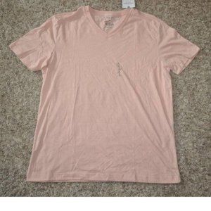 Mens T-Shirt Arizona Pink XL Short Sleeve V-Neck Knit Tagless Mens Tee Summer
